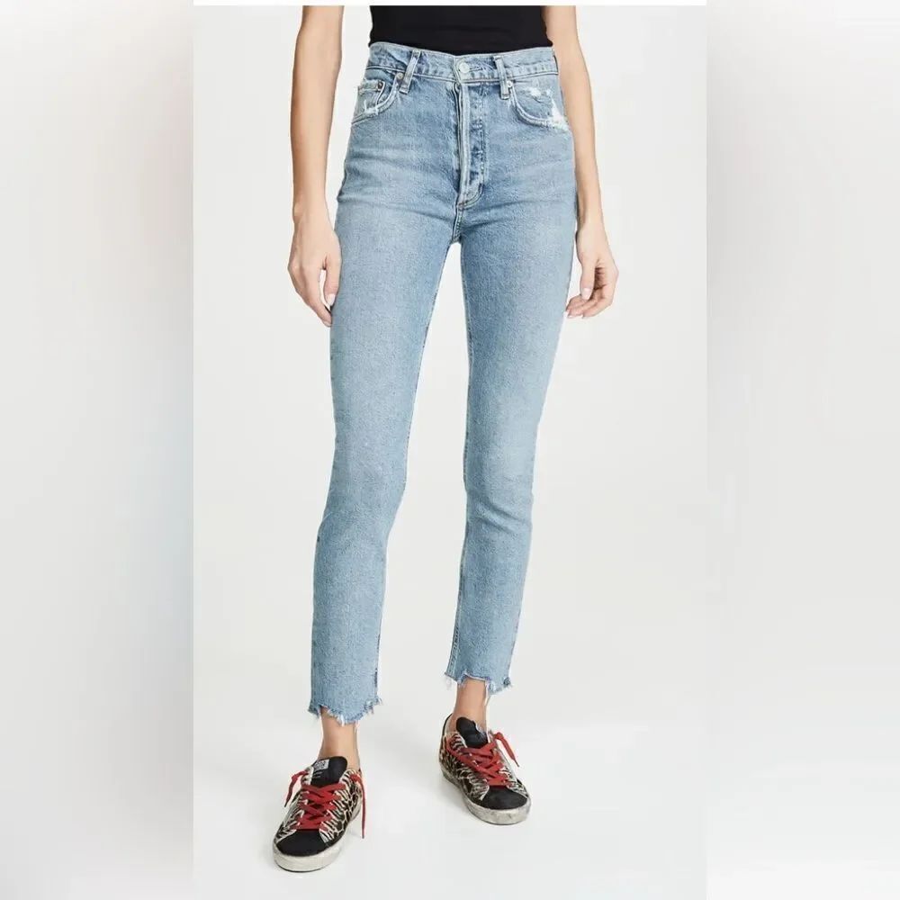 AGOLDE Nico High Rise Slim Fit Jeans Light Wash Size 26